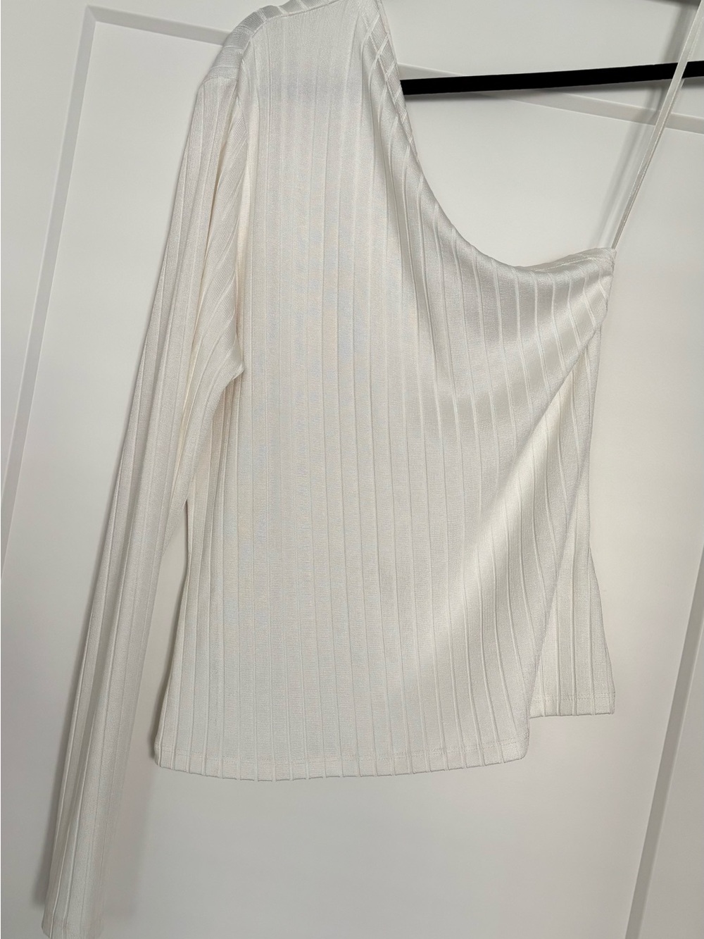 Anthropologie White One-Shoulder Top